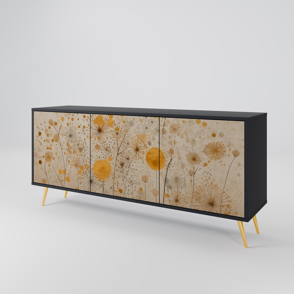 MORNING GLADE 3-Door Sideboard in Black Finish
