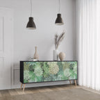 SUCCULENT CLUSTER 3-Door Sideboard in Black Finish