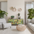 SUCCULENTS KALEIDOSCOPE Aparador de 3 Puertas en Acabado Negro