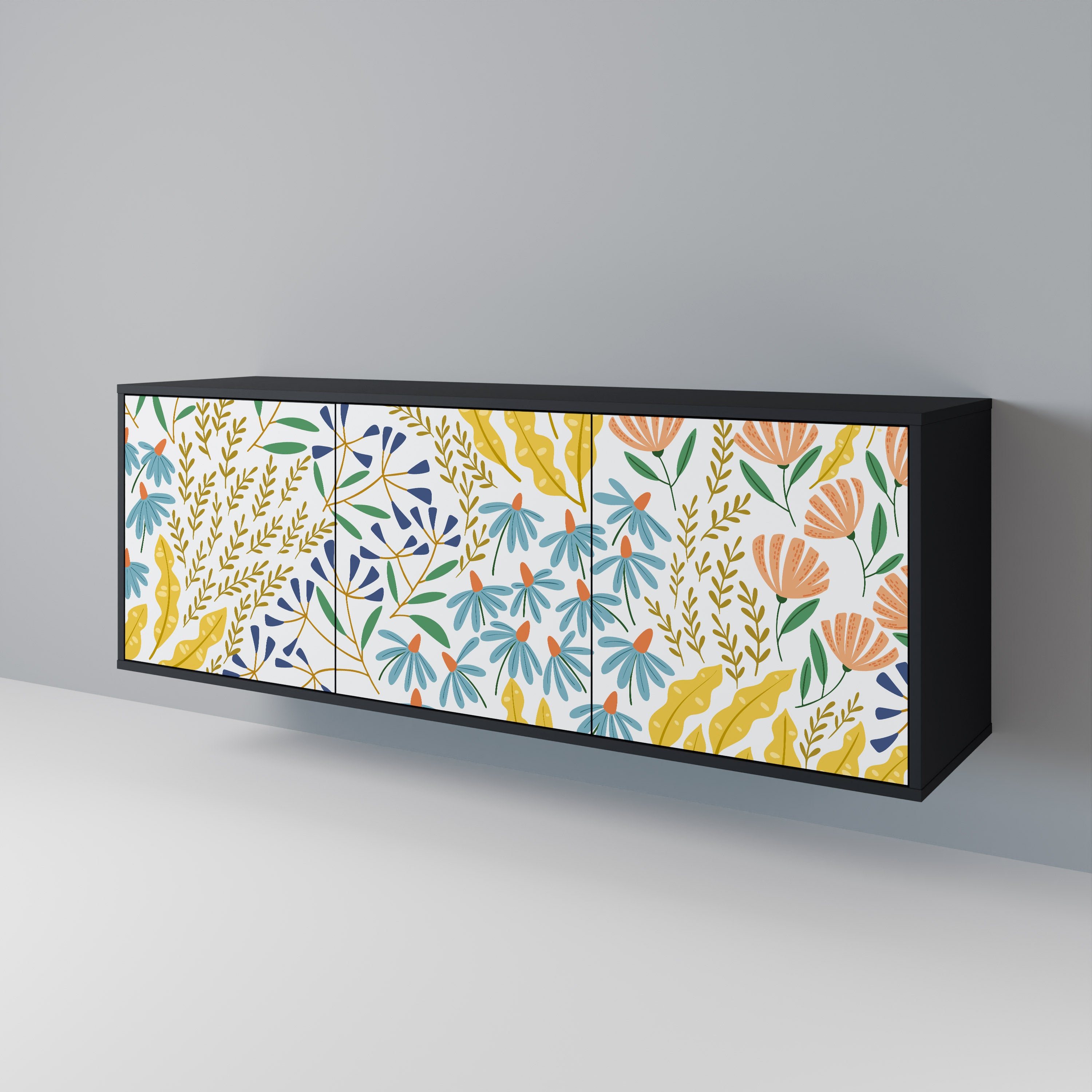 HELLO SPRING 3-Door Sideboard in Black Finish