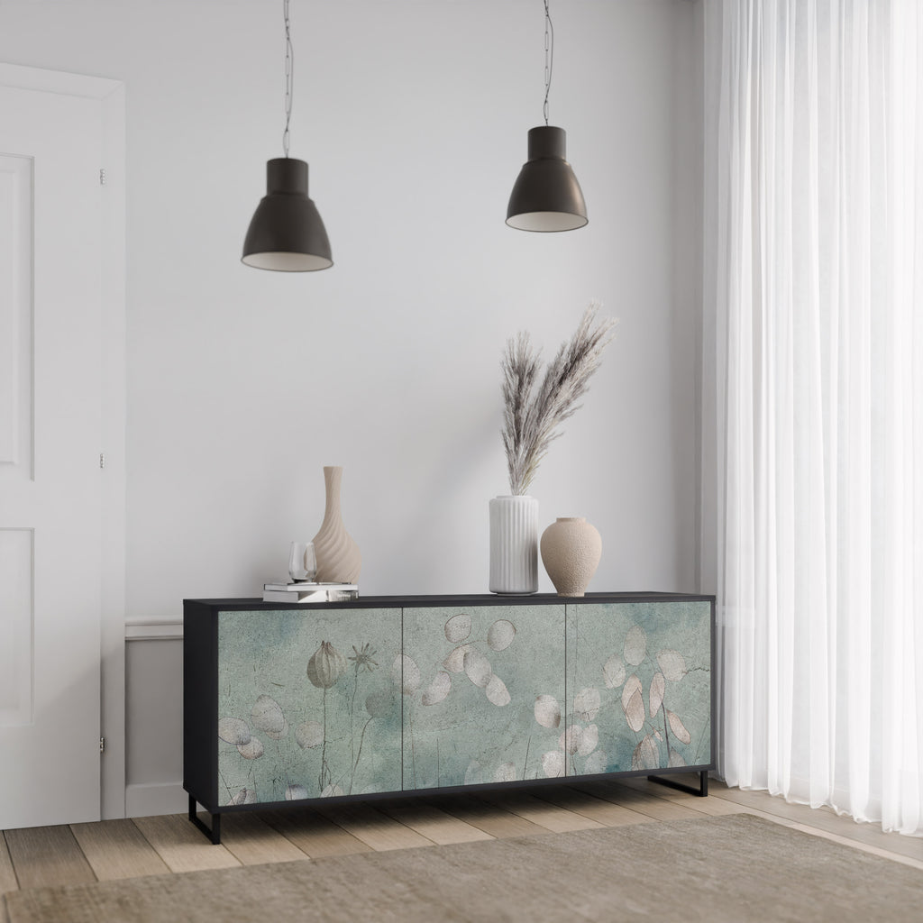 NIGHT LADY 3-Door Sideboard in Black Finish