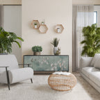 NIGHT LADY Aparador de 3 Puertas en Acabado Negro