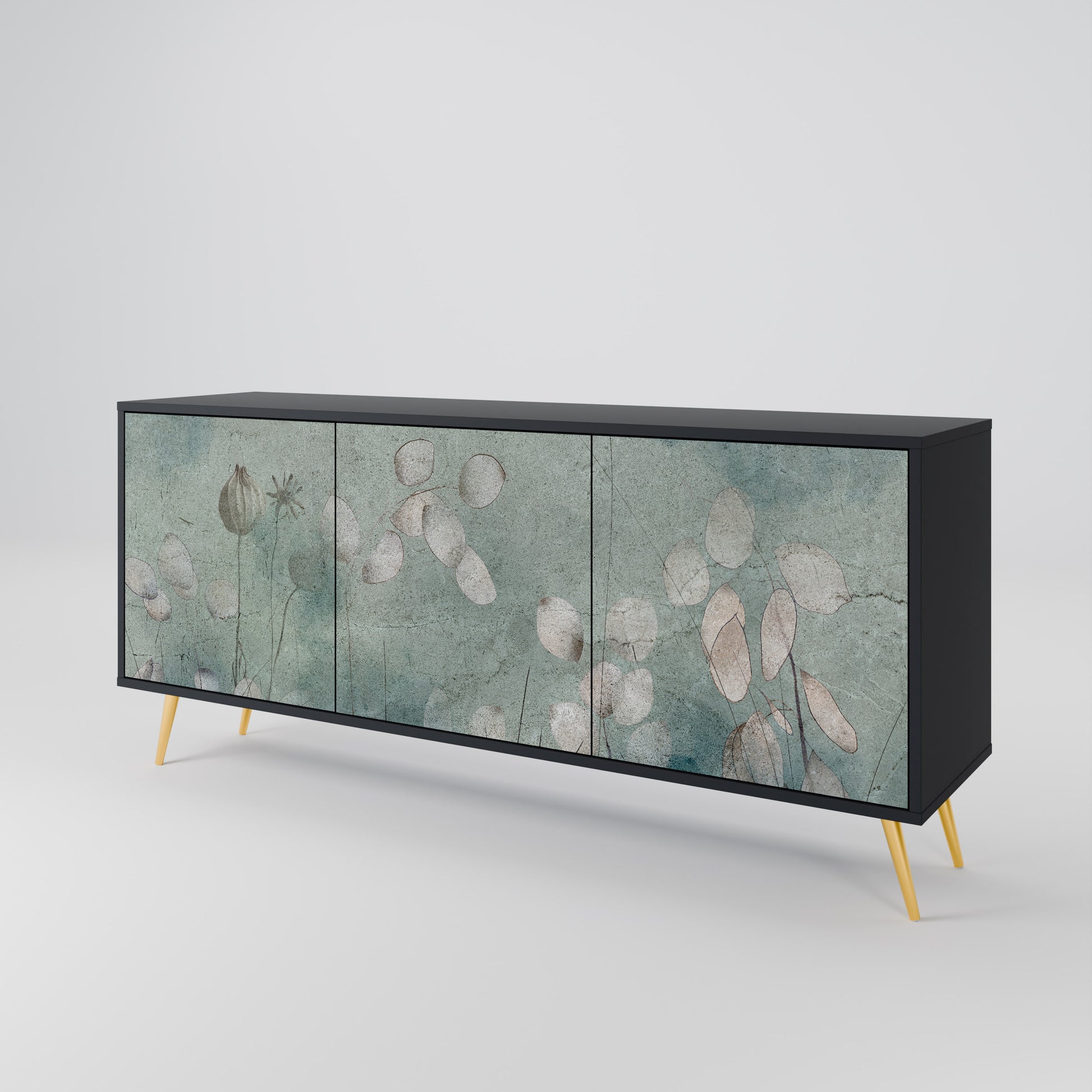NIGHT LADY 3-Door Sideboard in Black Finish