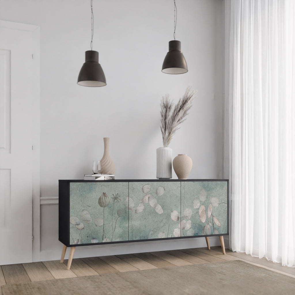 NIGHT LADY 3-Door Sideboard in Black Finish
