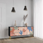 PASTEL DESTINY Aparador de 3 Puertas en Acabado Negro