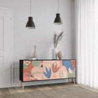 PASTEL DESTINY Aparador de 3 Puertas en Acabado Negro