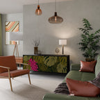 TROPICAL BEAUTY Aparador de 3 Puertas en Acabado Negro