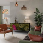 TROPICAL BEAUTY Aparador de 3 Puertas en Acabado Negro