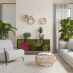 TROPICAL BEAUTY Aparador de 3 Puertas en Acabado Negro