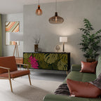 TROPICAL BEAUTY Aparador de 3 Puertas en Acabado Negro