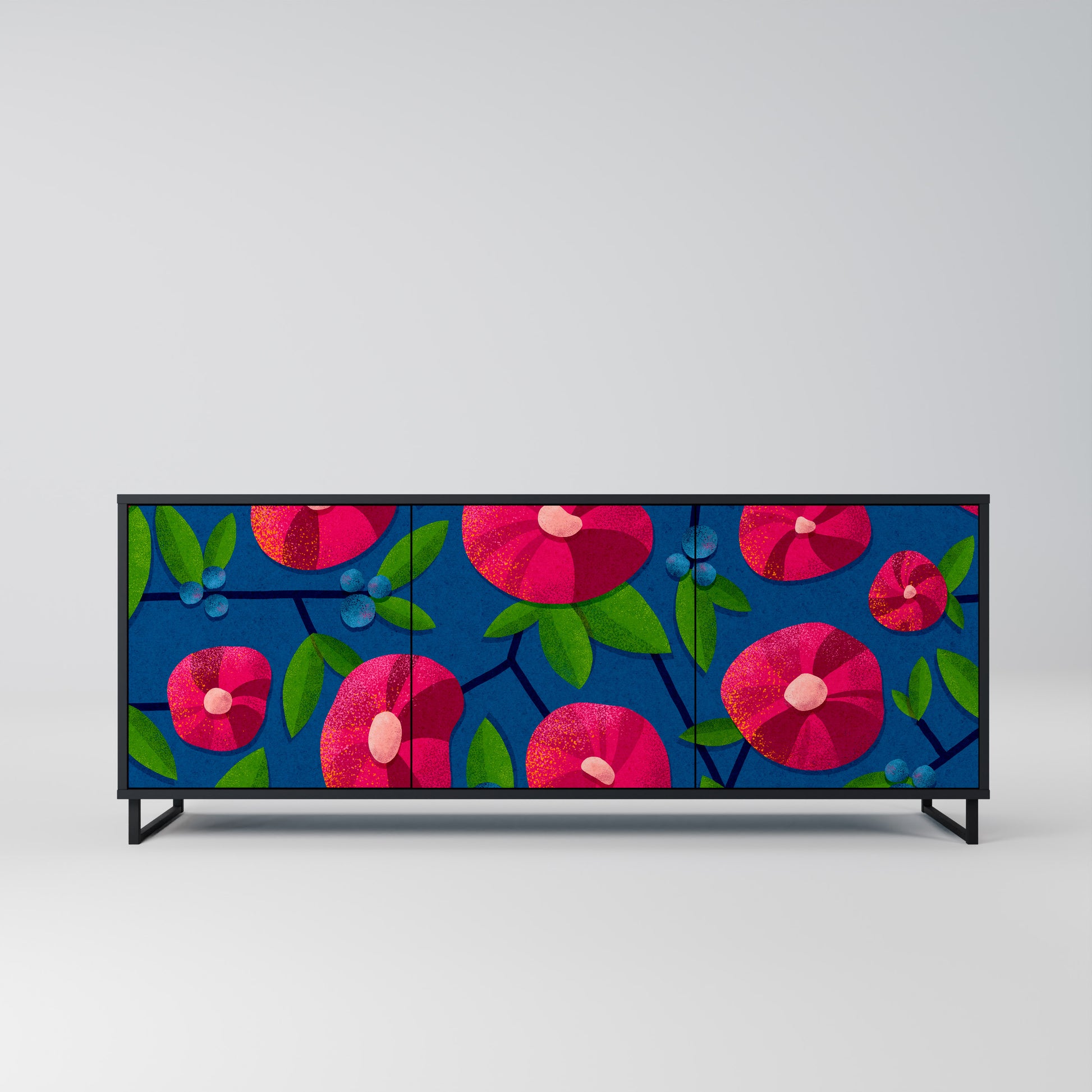 SPRING THOUGHTS 3-Door Sideboard in Black Finish