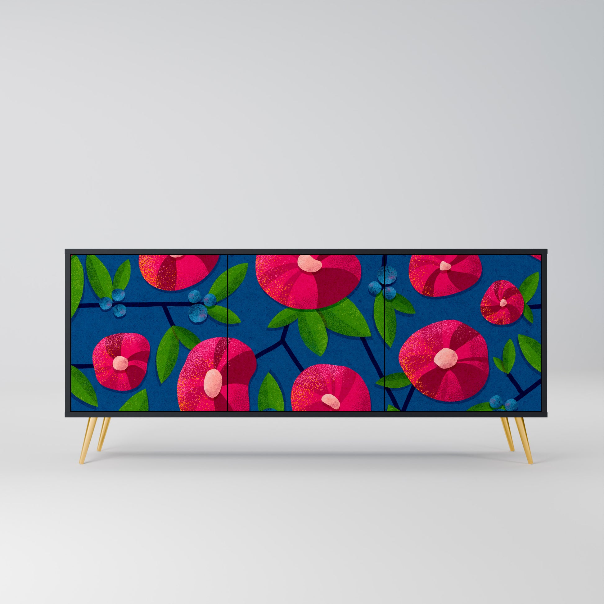 SPRING THOUGHTS 3-Door Sideboard in Black Finish