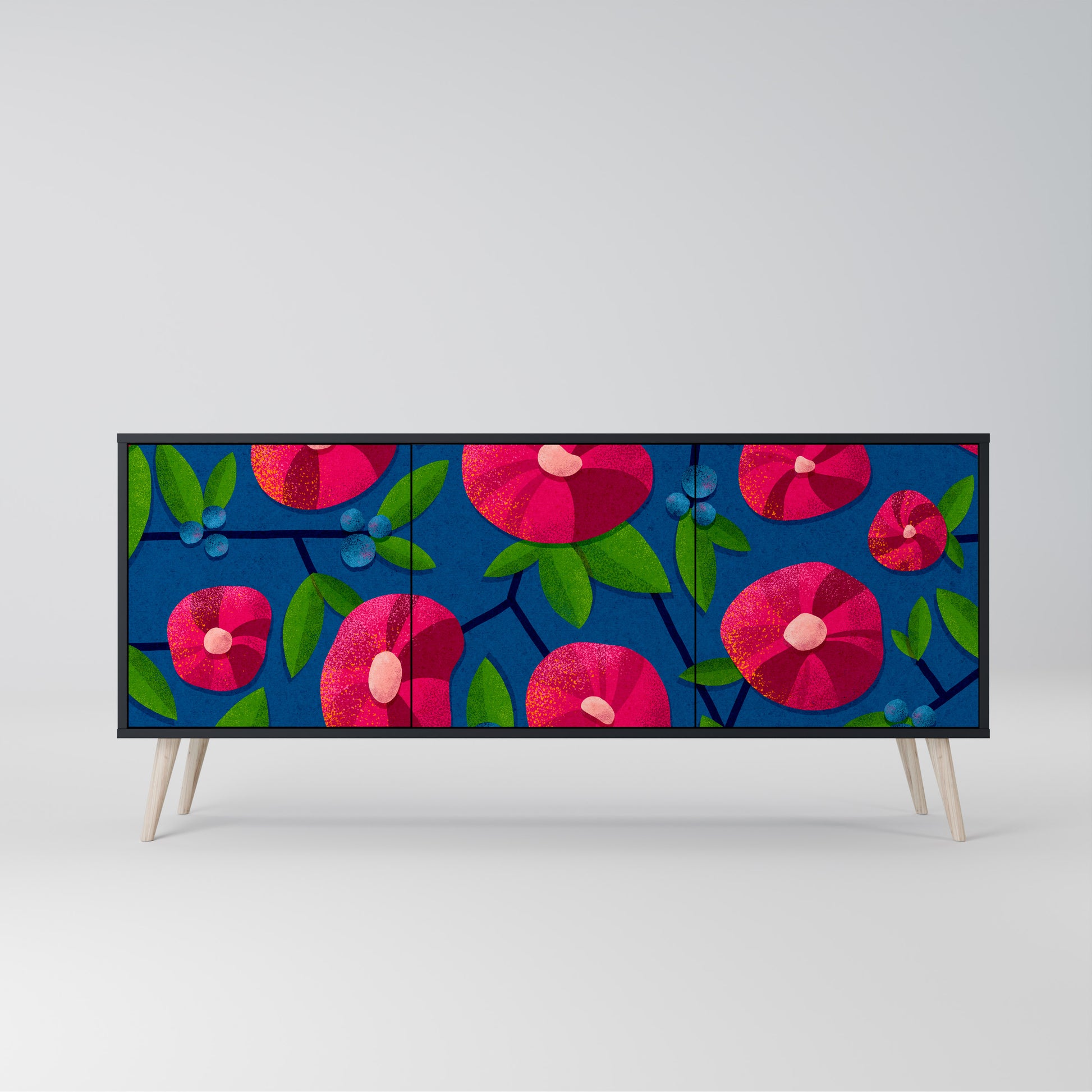 SPRING THOUGHTS 3-Door Sideboard in Black Finish