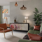 PEONY WHISPER Aparador de 3 Puertas en Acabado Negro