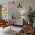 PEONY WHISPER Aparador de 3 Puertas en Acabado Negro