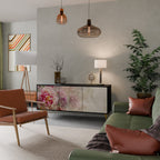 PEONY WHISPER Aparador de 3 Puertas en Acabado Negro