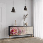 PEONY WHISPER Aparador de 3 Puertas en Acabado Negro