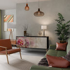 PEONY WHISPER Aparador de 3 Puertas en Acabado Negro