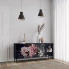 PURE BLOSSOM 3-Door Sideboard in Black Finish