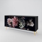 PURE BLOSSOM 3-Door Sideboard in Black Finish