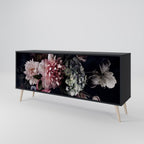 PURE BLOSSOM 3-Door Sideboard in Black Finish