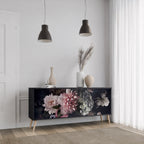 PURE BLOSSOM 3-Door Sideboard in Black Finish