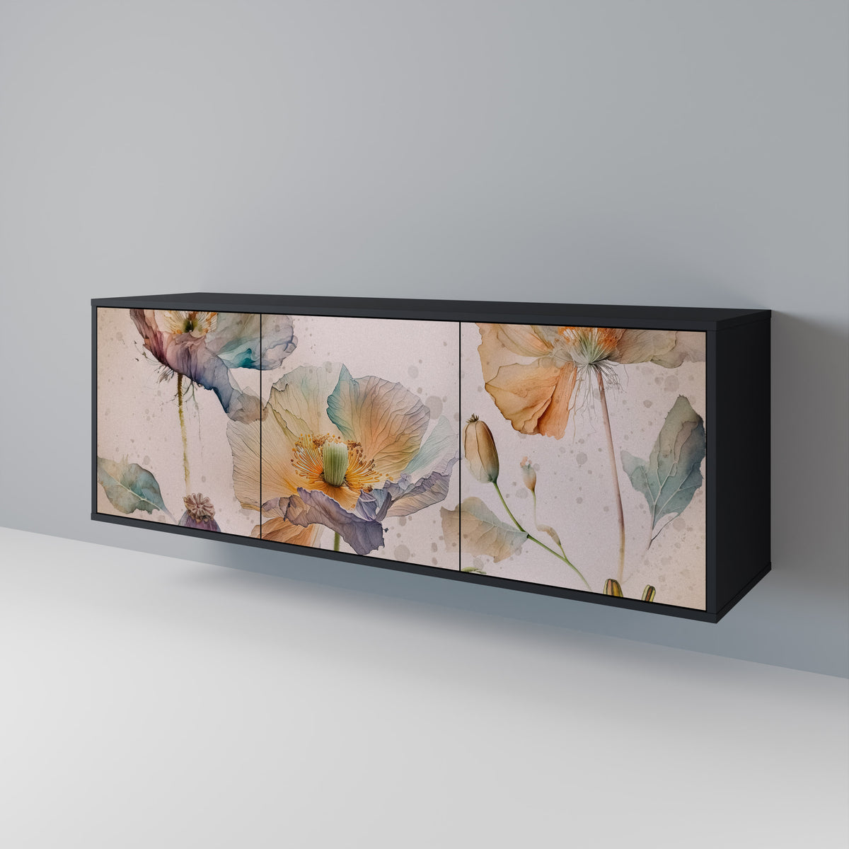 SOFTEN POPPY 3-Door Sideboard