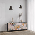 SOFTEN POPPY 3-Door Sideboard in Black Finish