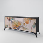 SOFTEN POPPY 3-Door Sideboard in Black Finish