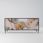 SOFTEN POPPY 3-Door Sideboard in Black Finish