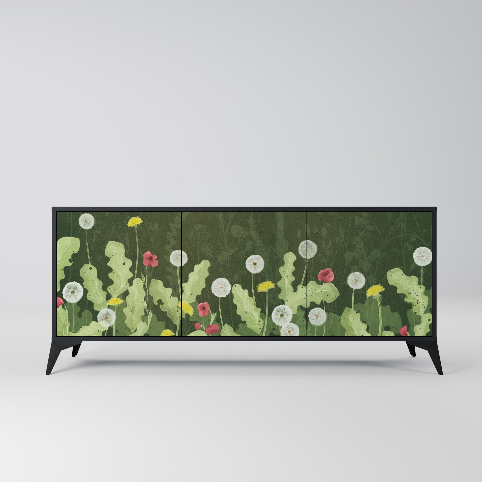 DANDELION AMUSE 3-Door Sideboard in Black Finish