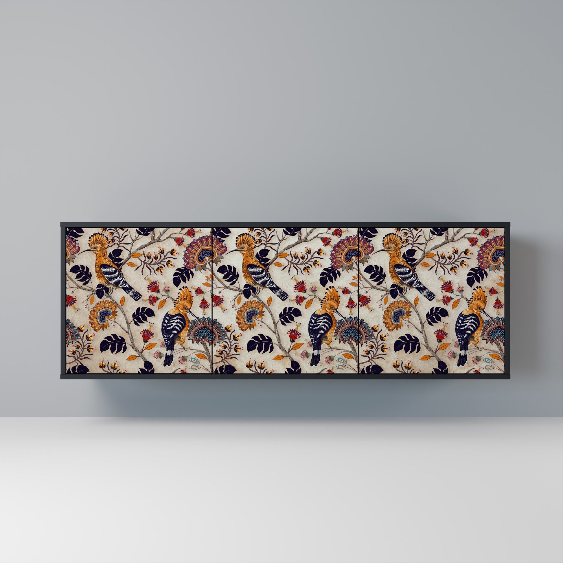 EMINENT HOOPOE 3-Door Sideboard in Black Finish