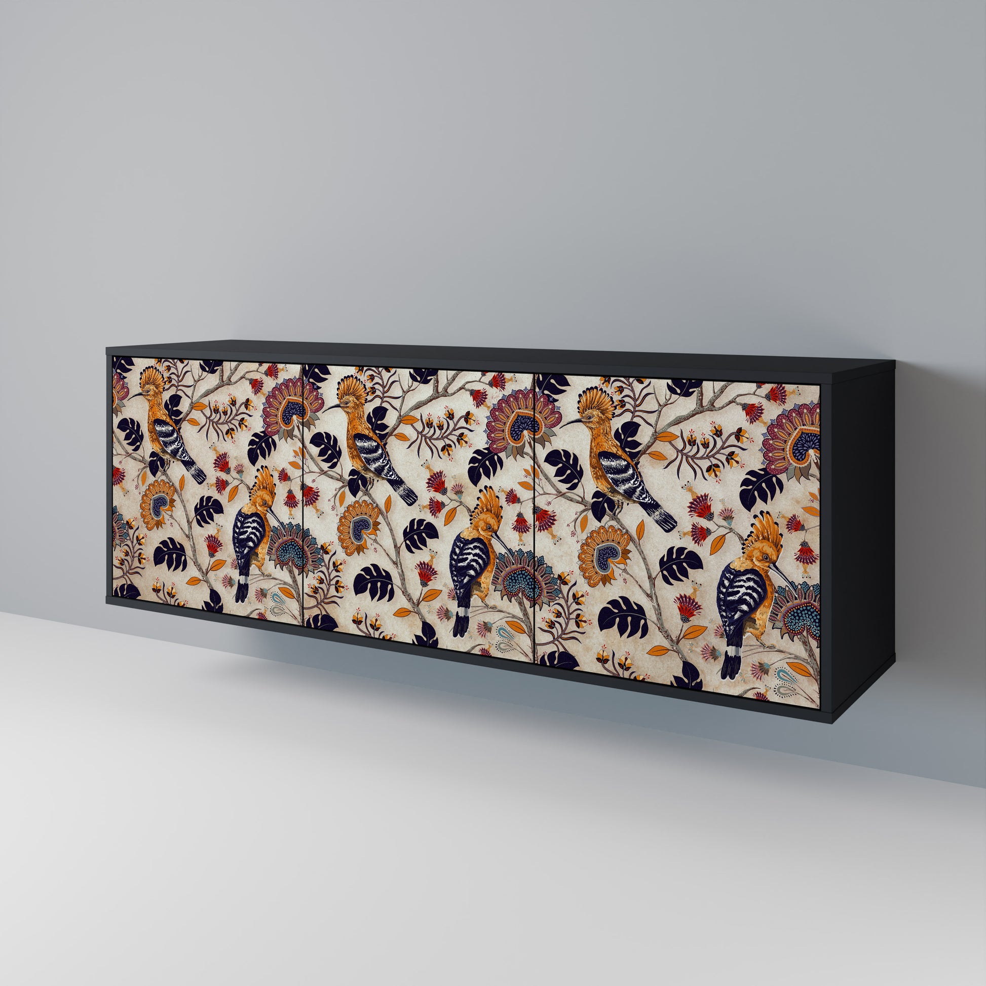 EMINENT HOOPOE 3-Door Sideboard in Black Finish
