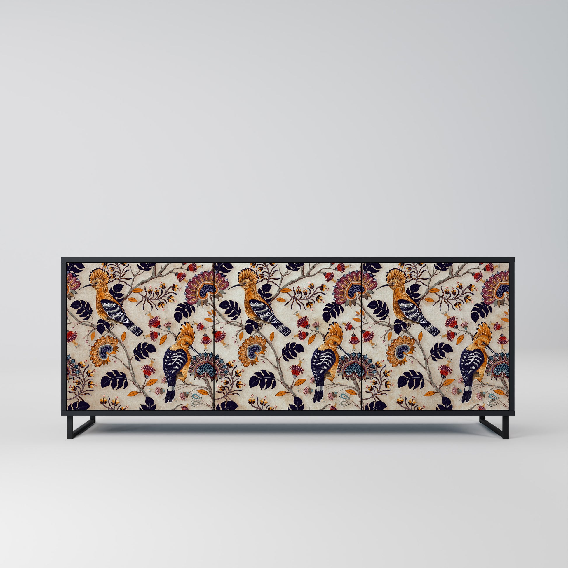 EMINENT HOOPOE 3-Door Sideboard in Black Finish