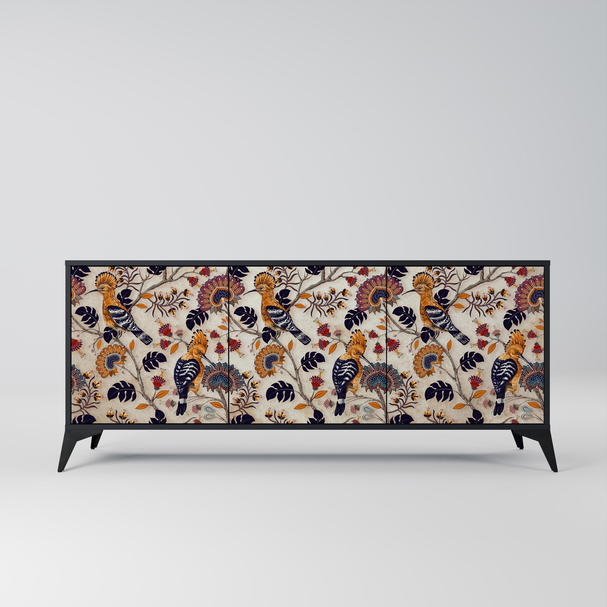 EMINENT HOOPOE 3-Door Sideboard in Black Finish
