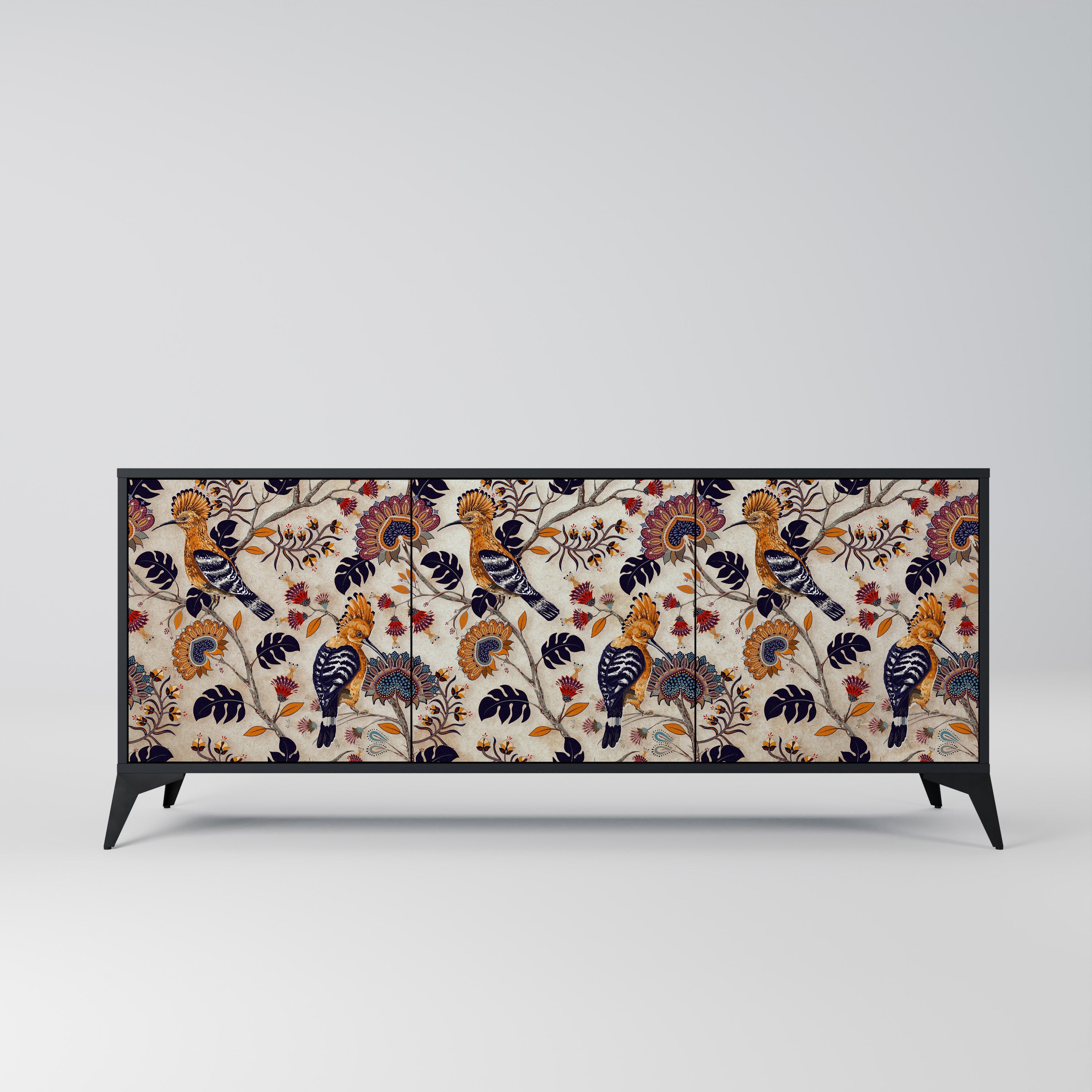 EMINENT HOOPOE 3-Door Sideboard in Black Finish