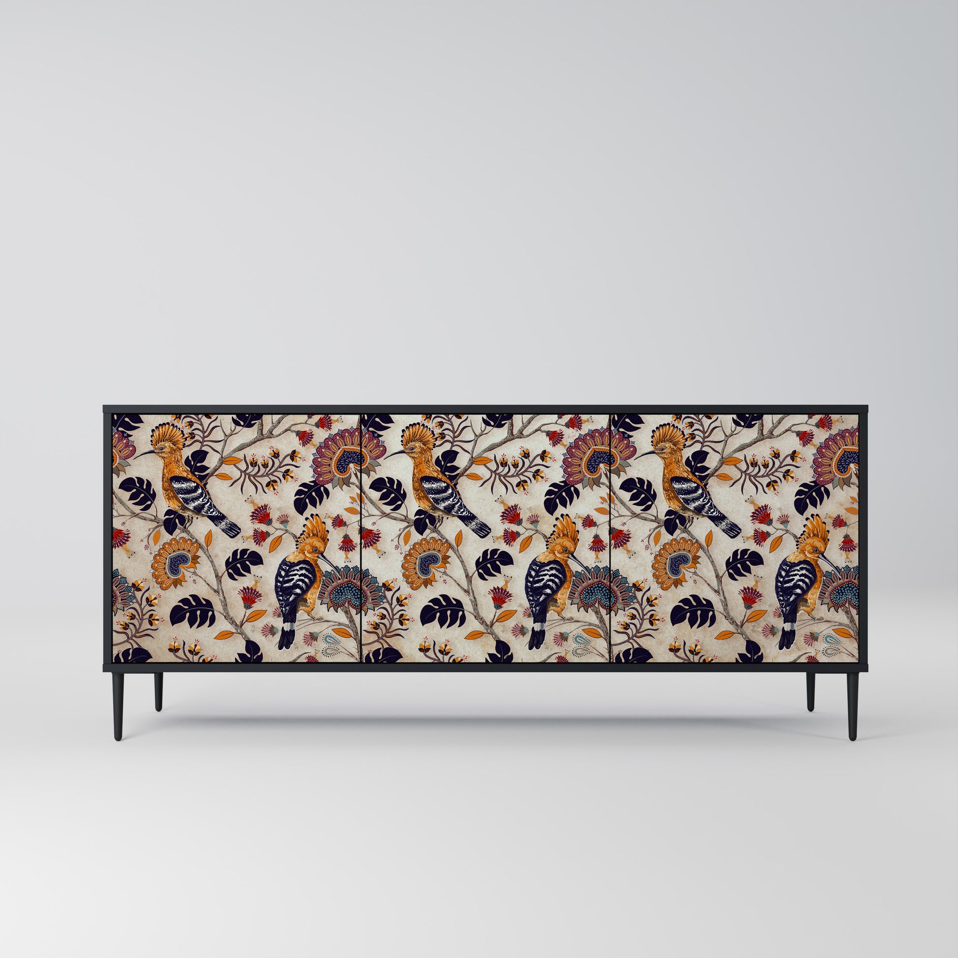 EMINENT HOOPOE 3-Door Sideboard in Black Finish