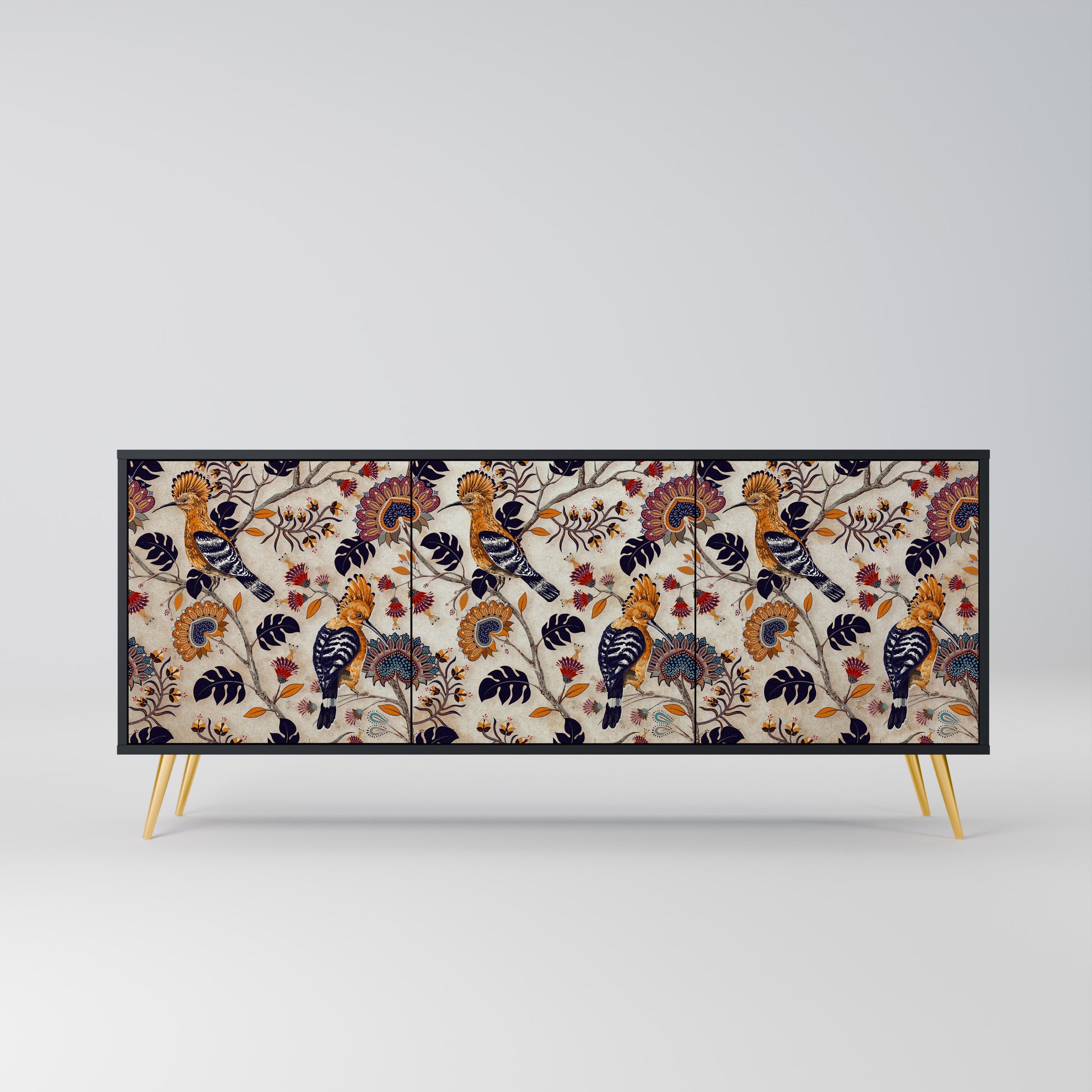 EMINENT HOOPOE 3-Door Sideboard in Black Finish