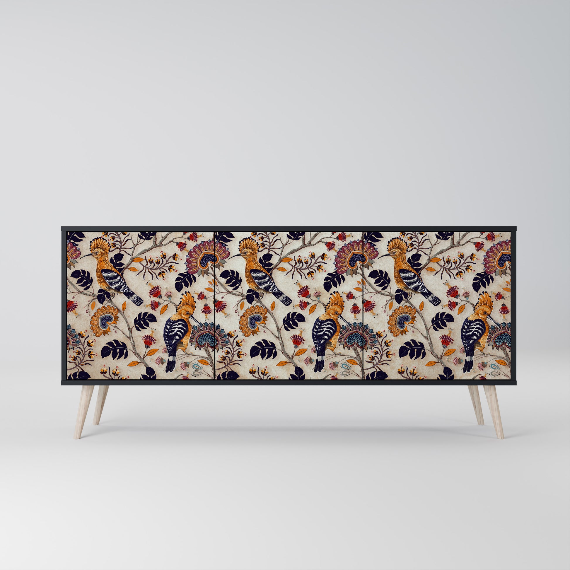 EMINENT HOOPOE 3-Door Sideboard in Black Finish