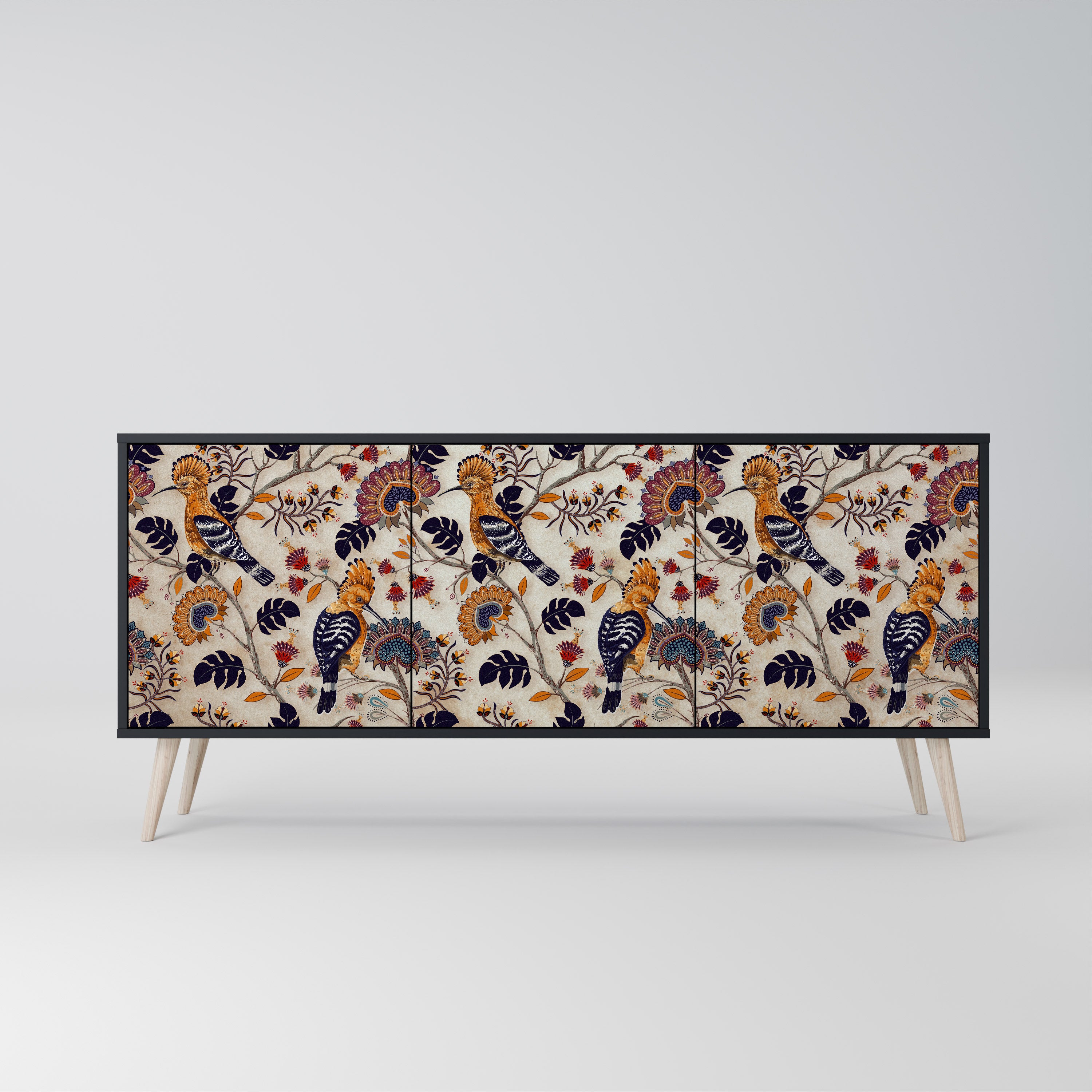 EMINENT HOOPOE 3-Door Sideboard in Black Finish