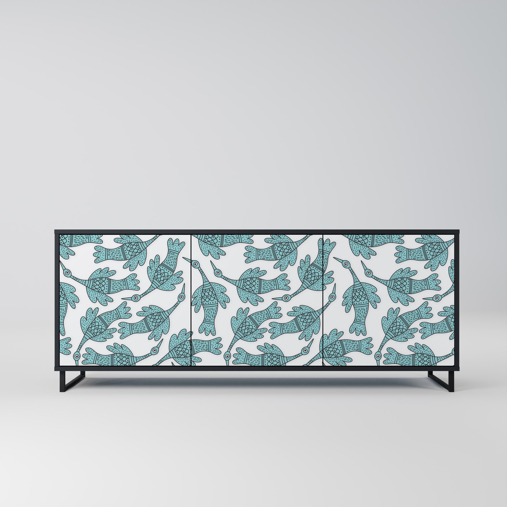 WATERSPOUT SONGIBIRD 3-Door Sideboard in Black Finish