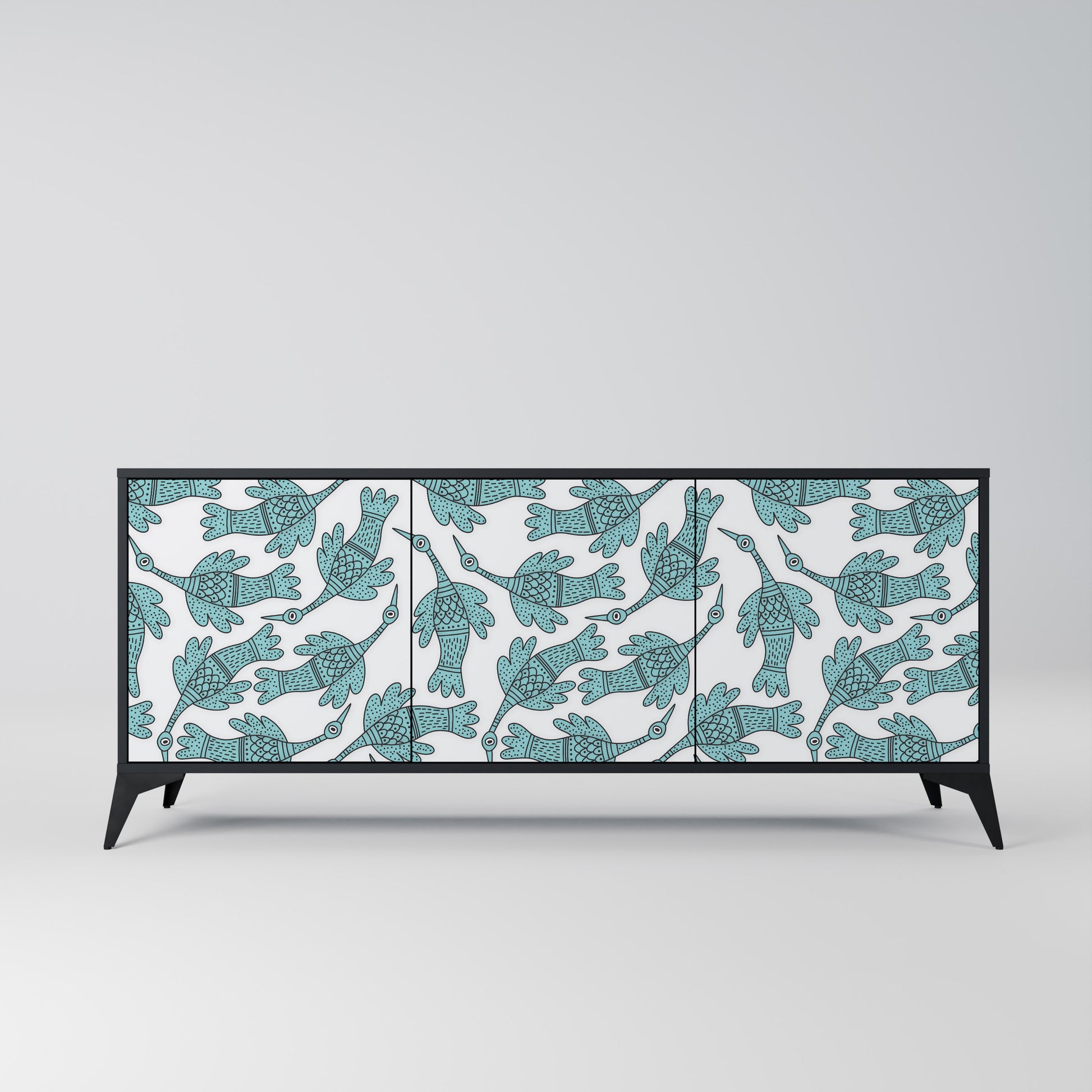 WATERSPOUT SONGIBIRD 3-Door Sideboard in Black Finish