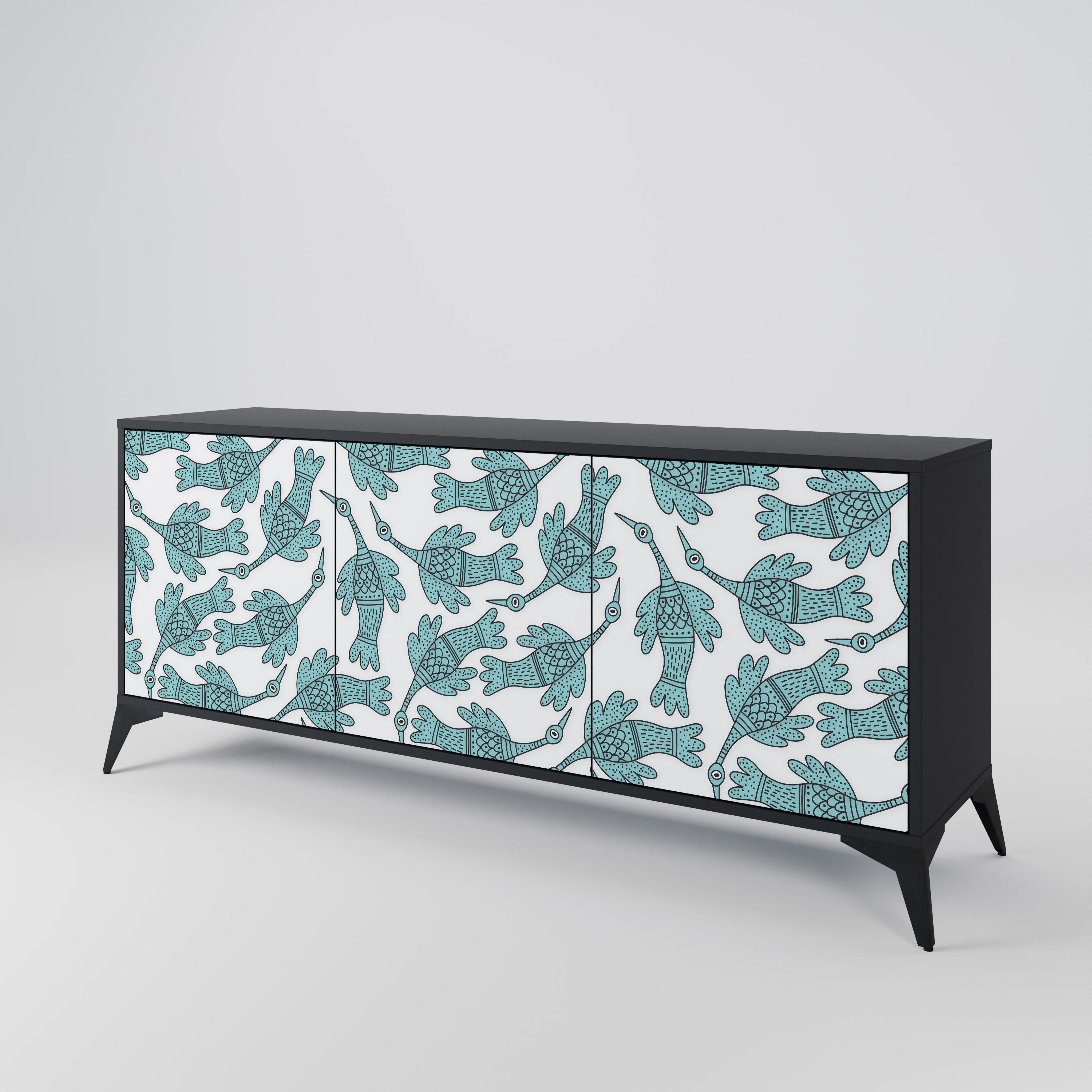 WATERSPOUT SONGIBIRD 3-Door Sideboard in Black Finish