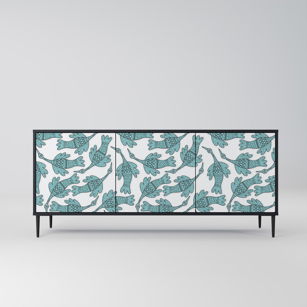 WATERSPOUT SONGIBIRD 3-Door Sideboard in Black Finish