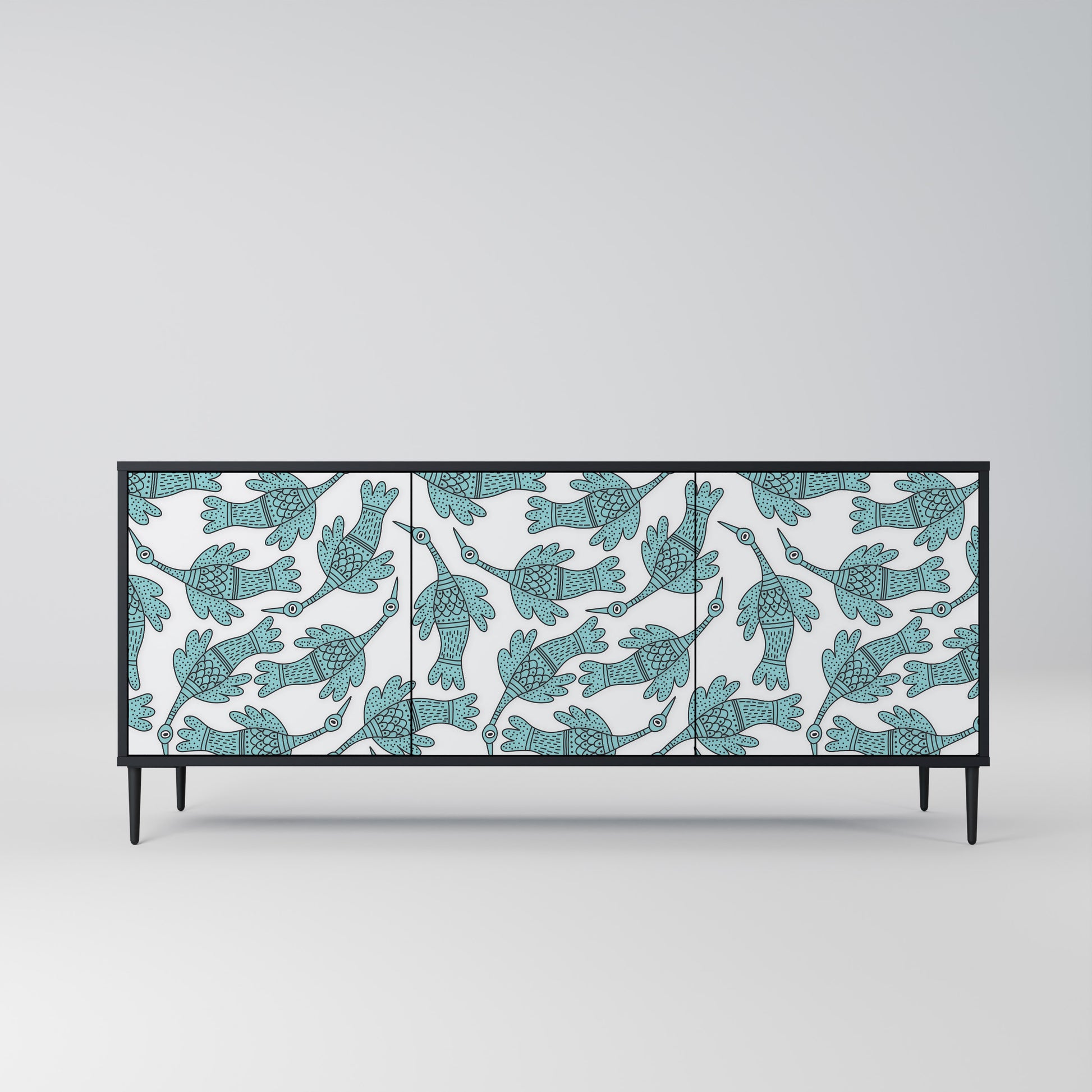 WATERSPOUT SONGIBIRD 3-Door Sideboard in Black Finish