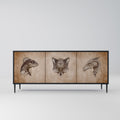 STEAMPUNK CLAN 3-Door Sideboard in Black Finish