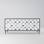 CATS COMPILATION Aparador de 3 Puertas en Acabado Negro