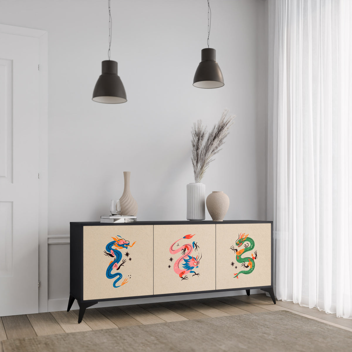 MYTHOLOGICAL CREATURES Aparador de 3 Puertas