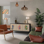 MYTHOLOGICAL CREATURES Aparador de 3 Puertas en Acabado Negro