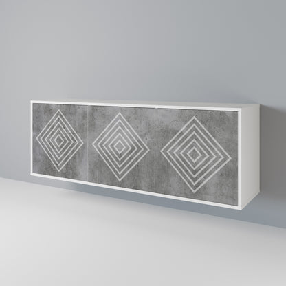 POLYGONAL ARTISTRY Aparador de 3 Puertas